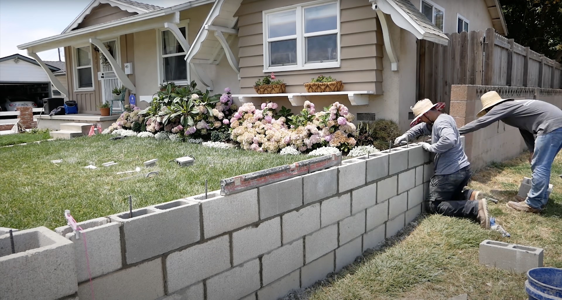 Expert masonry and concrete work by Henderson Concrete Pros team Professional concrete masonry work showing expert block laying in Henderson, KY