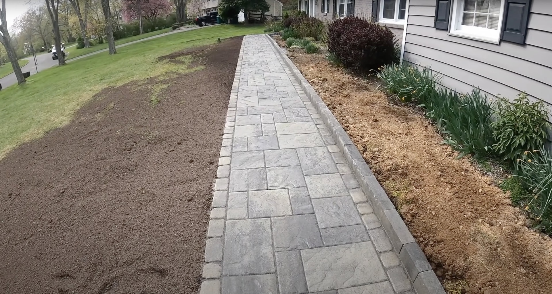 Precision concrete walkway construction by Henderson Concrete Pros Professional concrete walkway installation showing quality workmanship in Henderson, KY